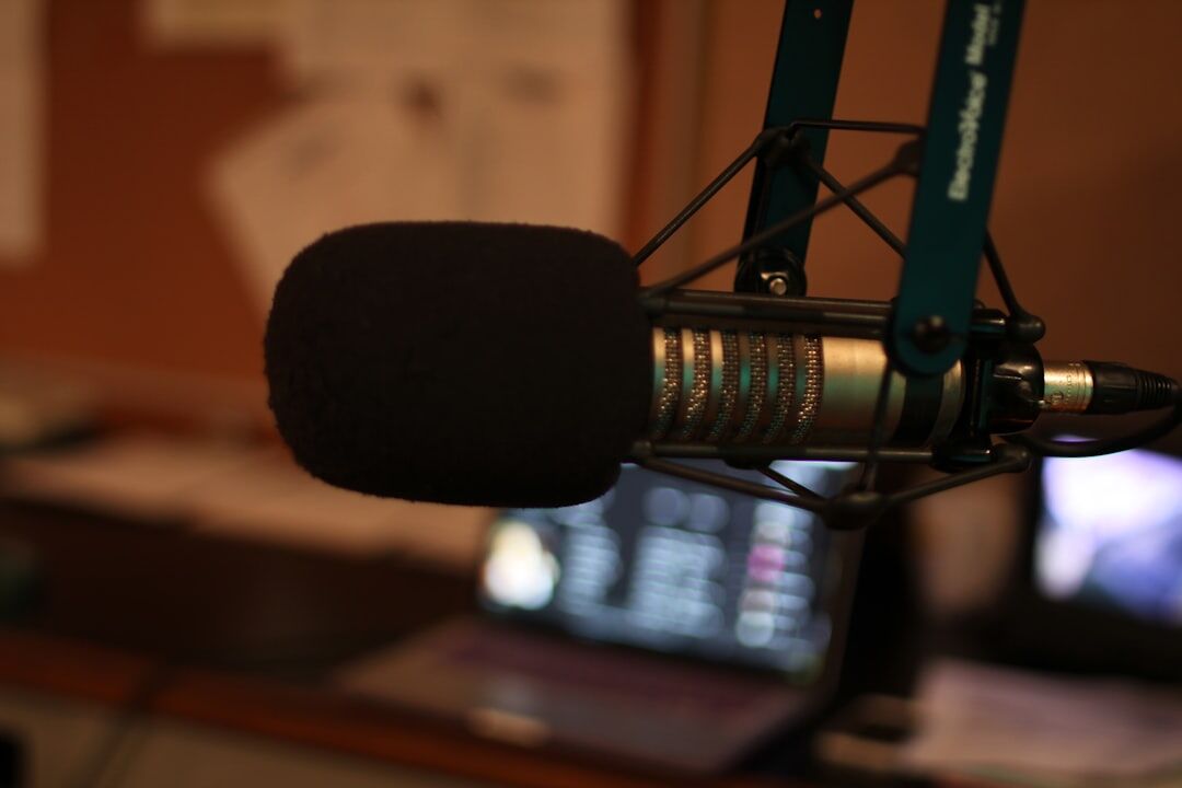 modern radio podcast setup