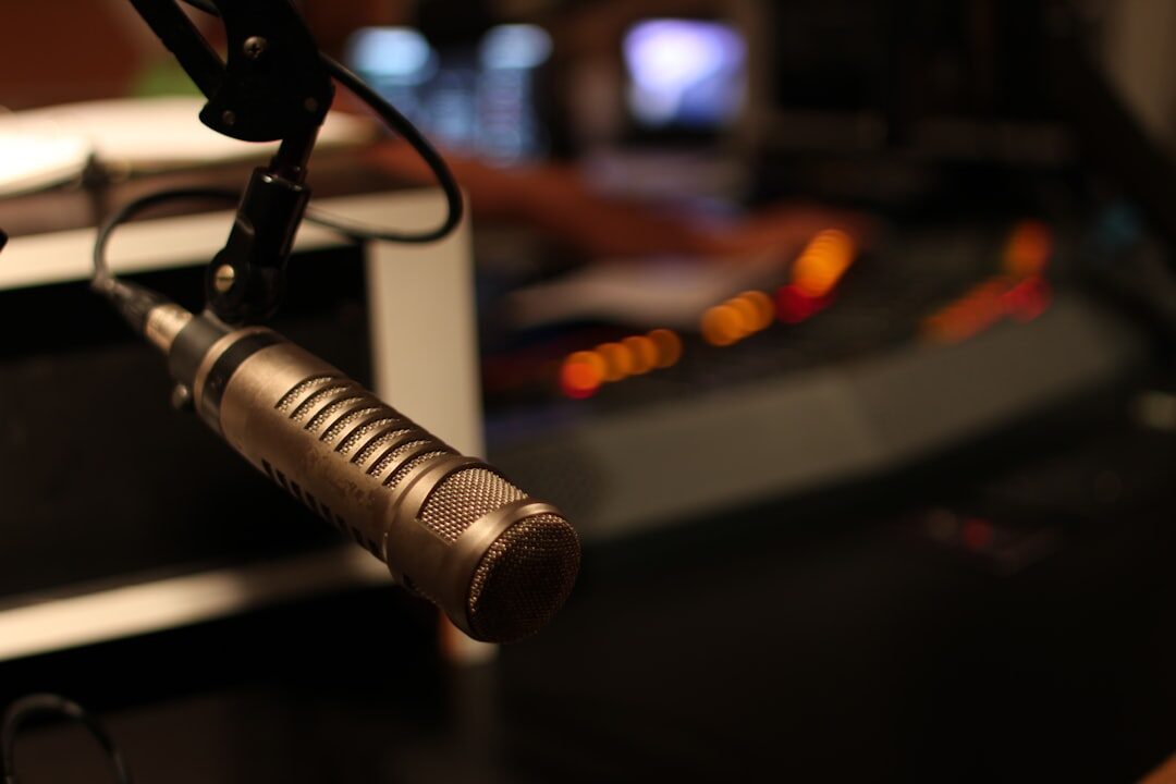 radio host speaking into microphone