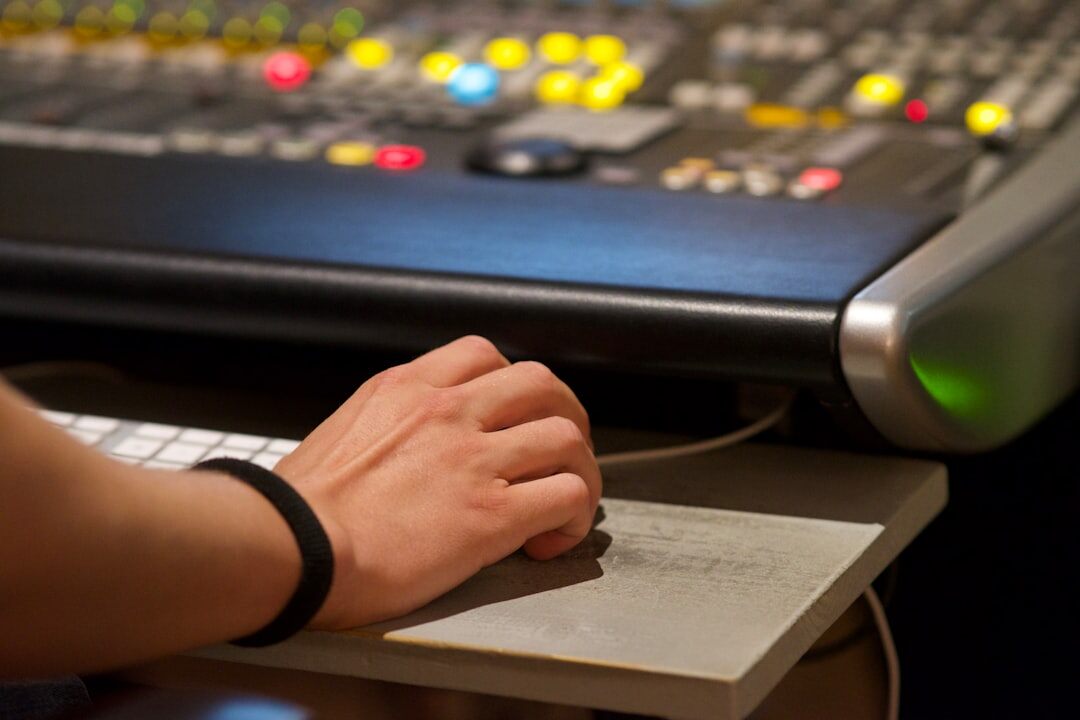 radio journalist at desk