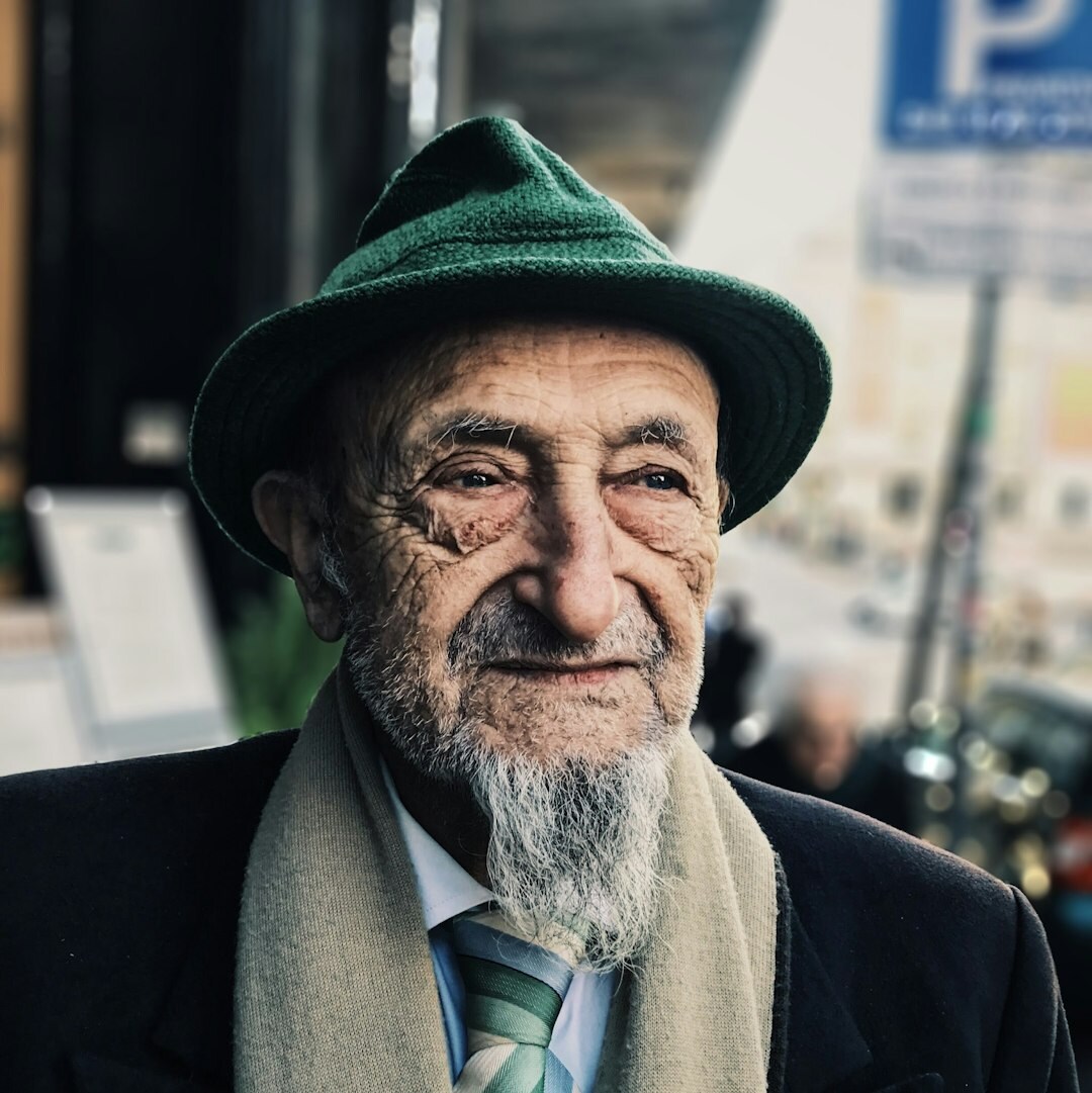 Senior male radio presenter smiling